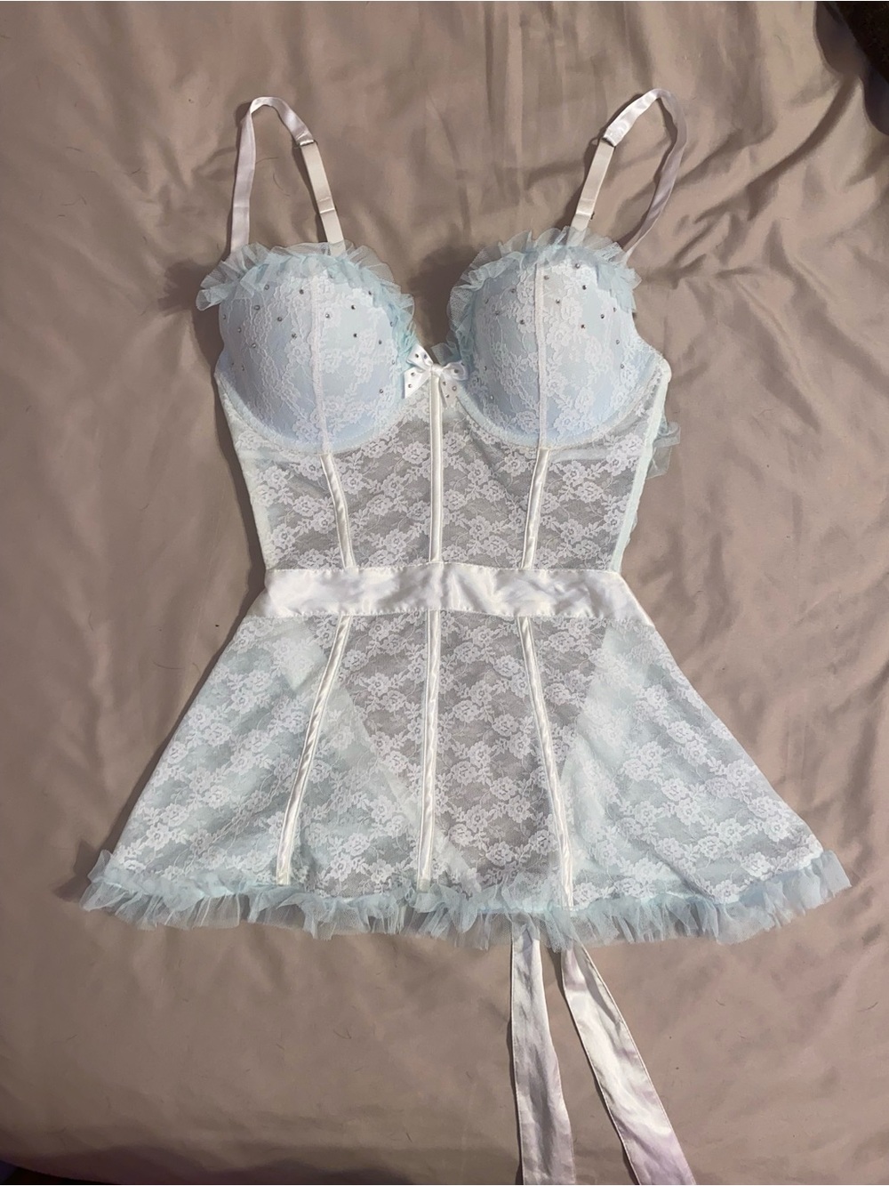 icy blue lingerie top